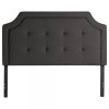 Malouf Scooped Square Tufted Upholstered Headboard - Charcoal Color Full