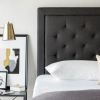 Malouf Rectangle Diamond Tufted Upholstered Headboard - Charcoal Color Full