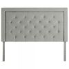 Malouf Rectangle Diamond Tufted Upholstered Headboard - Stone Color Queen